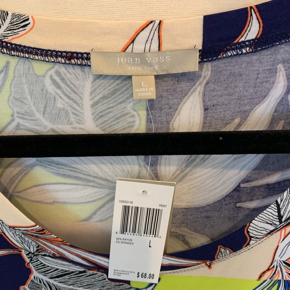 Joan Vass Multicolor Tunic Top NWT - Picture 2 of 5